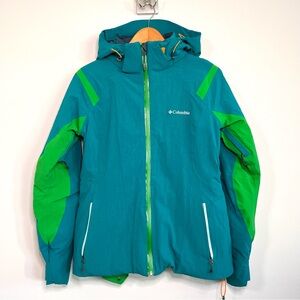 Columbia Omni Heat Waterproof Ski/Snowboard Blue/Green Women’s Jacket Size Med